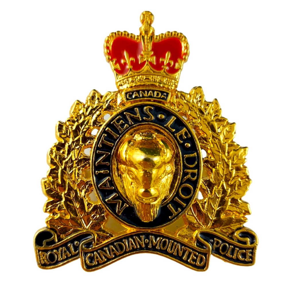 Highly Collectable Gilded Metal & Enamel Queens Crown RCMP Cap Badge